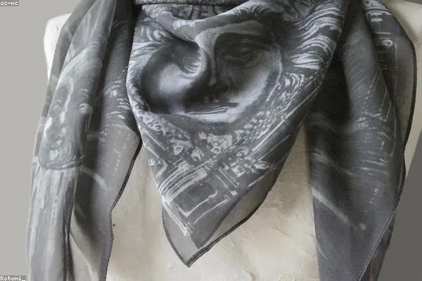 Silk scarf, hand-rolled edges