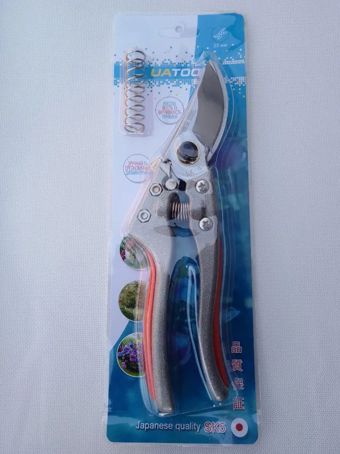 Forbici da giardino Uatool con impugnature forgiate in un pezzo unico, acciaio SK5, taglio 20 mm — costruite per durare