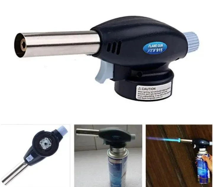 Turbo Gas Burner with Piezo Ignition Flame Gun 915 — for Soldering, Ignition, and Household Tasks