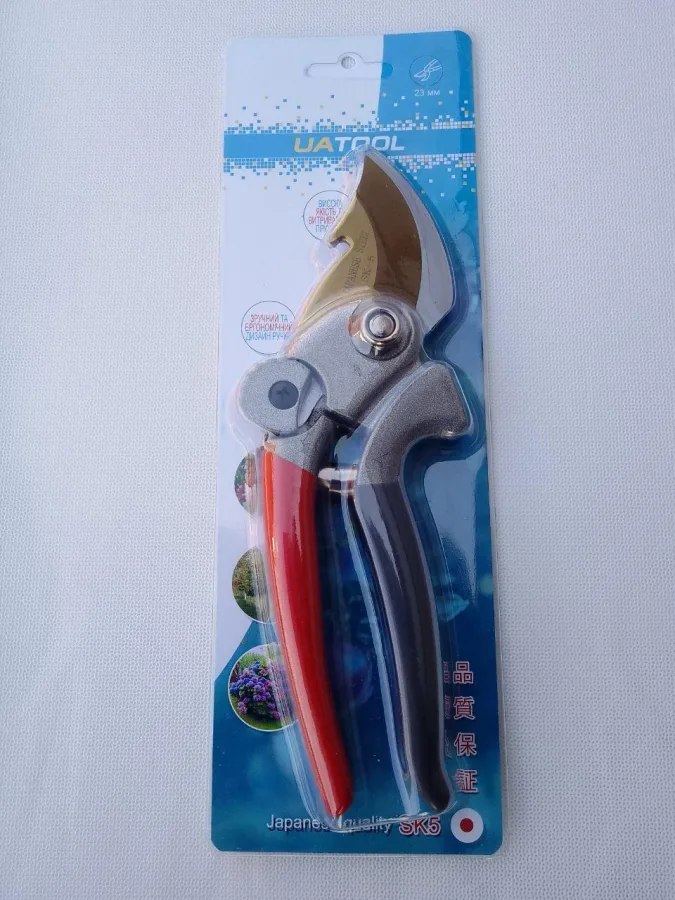 Professional Garden Pruner Uatool Pelican 200 mm SK5, Titanium Coating, Cut up to 23 mm