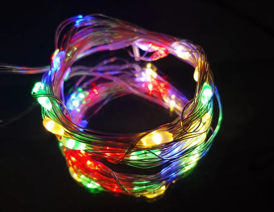 Battery-operated garland "LED drops" 3 m, 30 LED, multicolor — buy for room decor