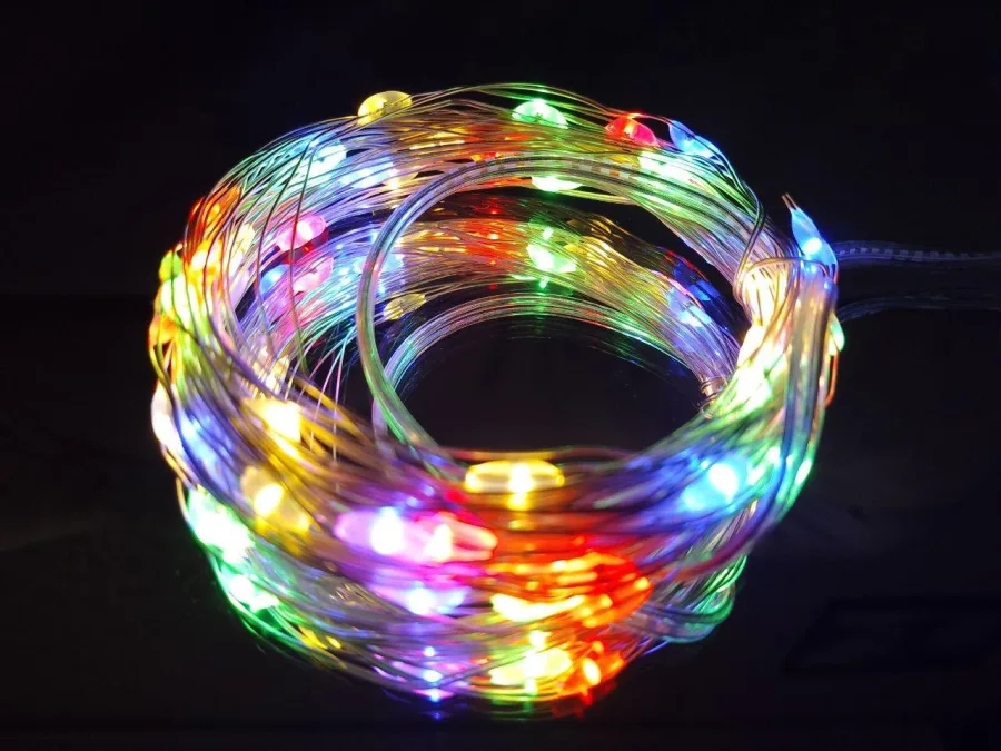 Battery-operated garland "LED drops" 5 m, 50 LED, multicolor — buy for room decor