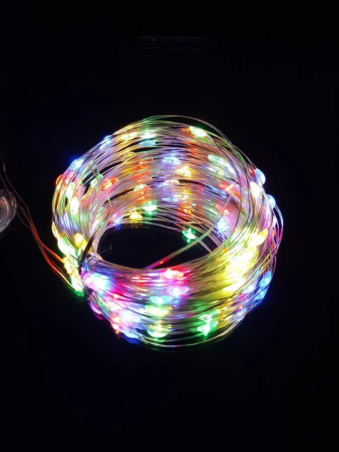 USB-Girlande "LED-Tropfen" 10 m, 100 LED, mehrfarbig, 8 Modi + Fernbedienung