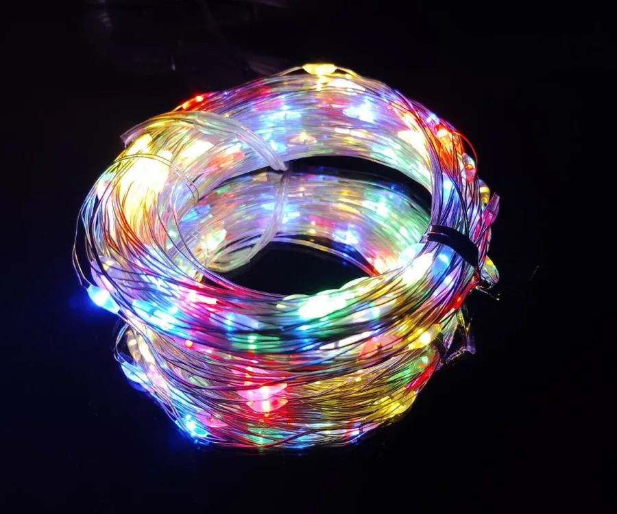 USB-Girlande "LED-Tropfen" 20 m, 200 LED, mehrfarbig, 8 Modi + Fernbedienung